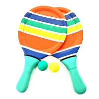 OEM Printed  neoprene beach paddle rackets set with 4mm PVC ball waterproof for beach play